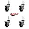 Service Caster 3 Inch Hooded Neoprene Rubber 8mm Threaded Stem Casters with Brakes SCC, 4PK SCC-TS03S310-NPRB-BC-B-M815-4 - alternate 2